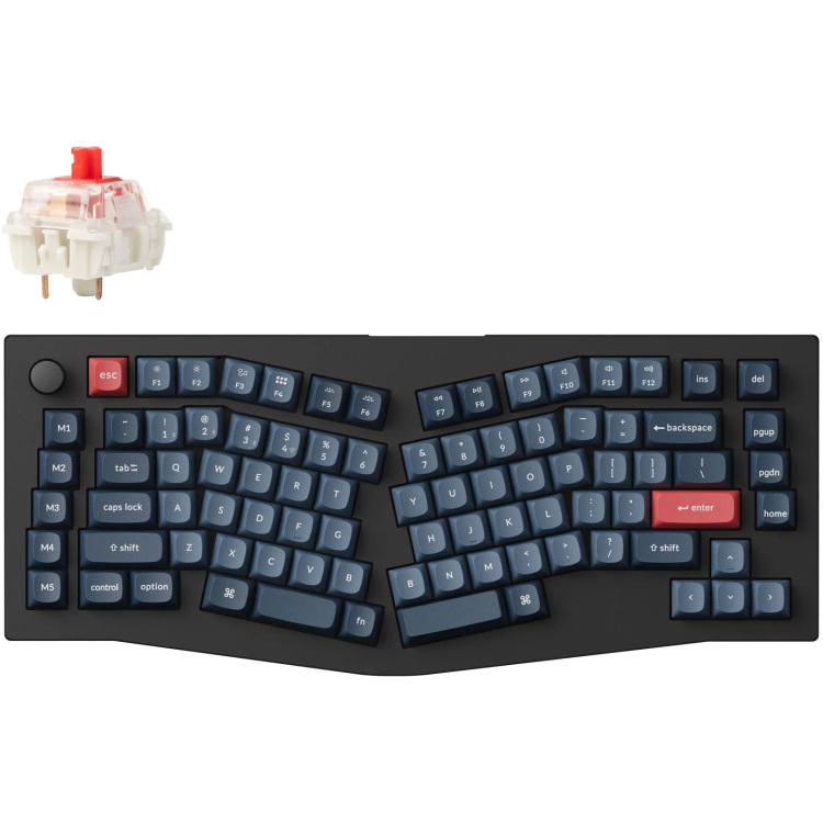 Keychron V10 Max-D1 toetsenbord RGB leds, 75% Alice, Double-shot PBT, hot swap, 2.4 GHz | Bluetooth | USB-C, Knob