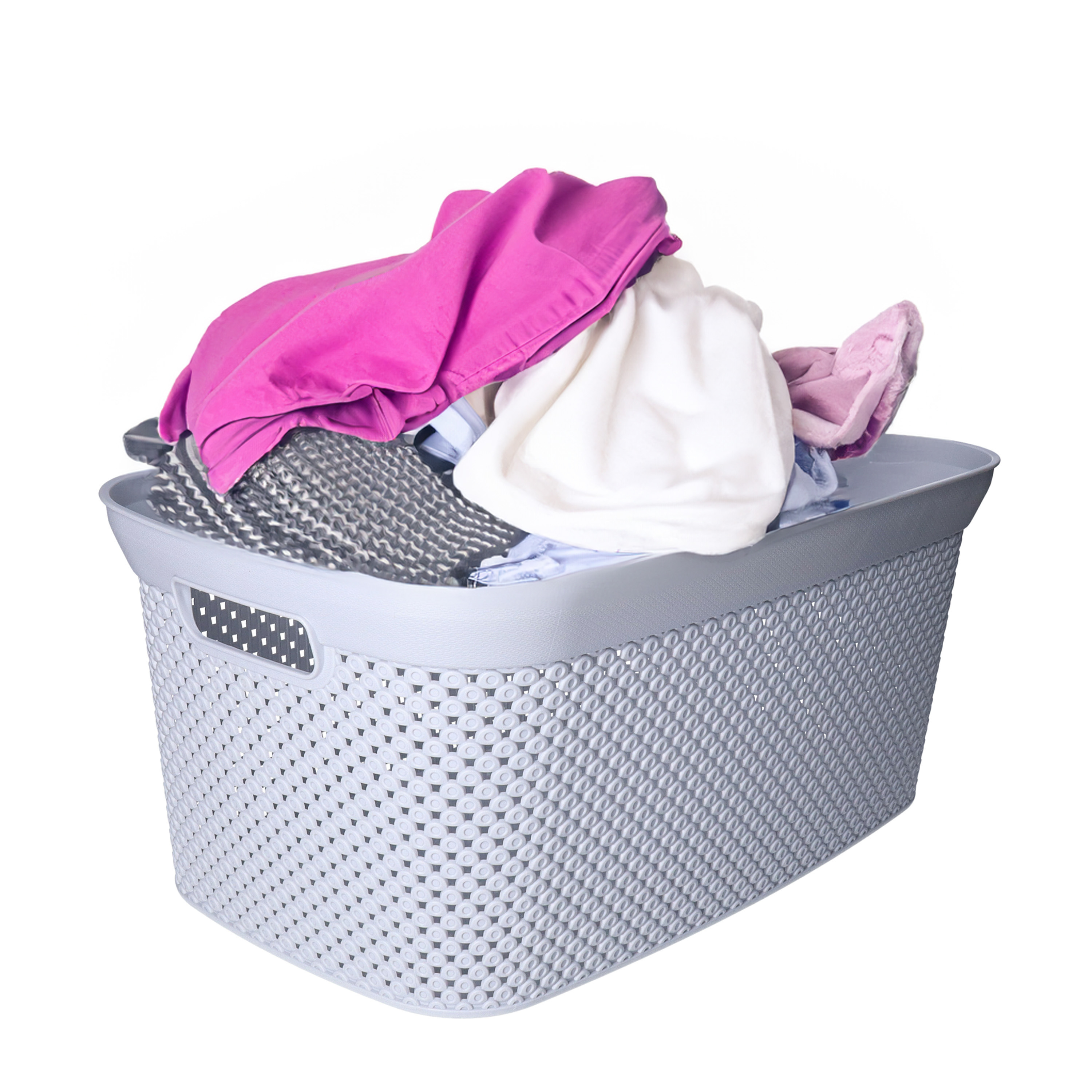 Wasmand licht grijs - 35 liter - 34 x 54 x 23 cm - kunststof -