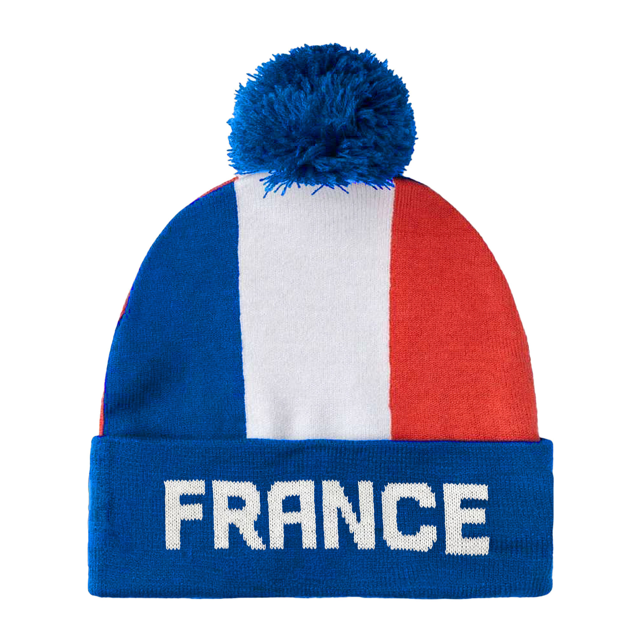 Verkleed muts - Supporters Frankrijk - voor volwassenen - in vlag kleuren - polyester -