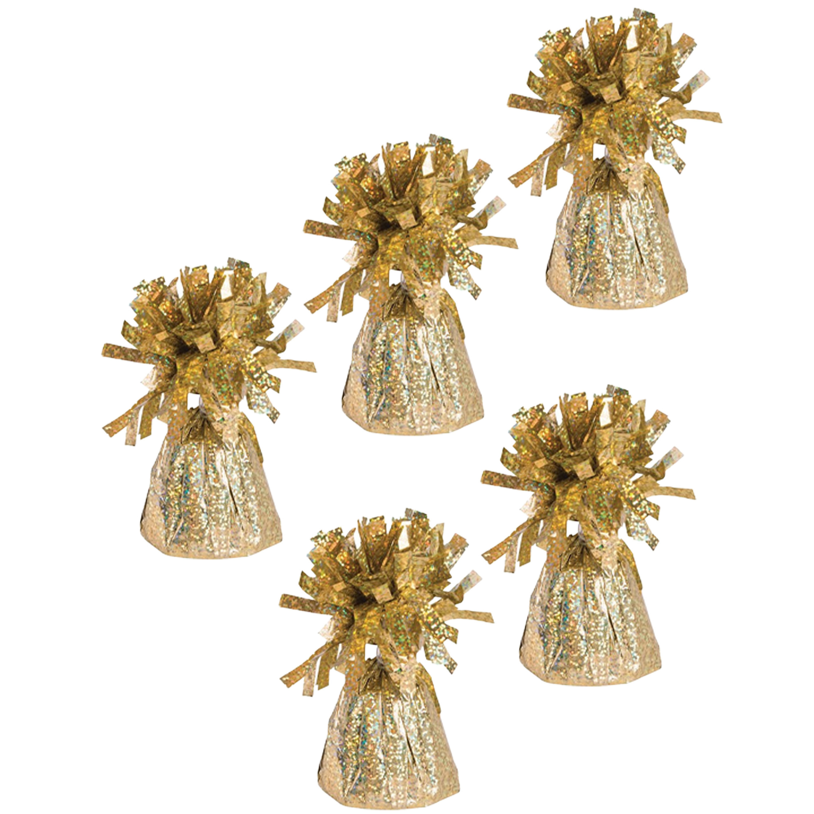 Ballon gewichtjes - 5x - goud - 170 gram - gewichtjes voor helium ballontrosjes -