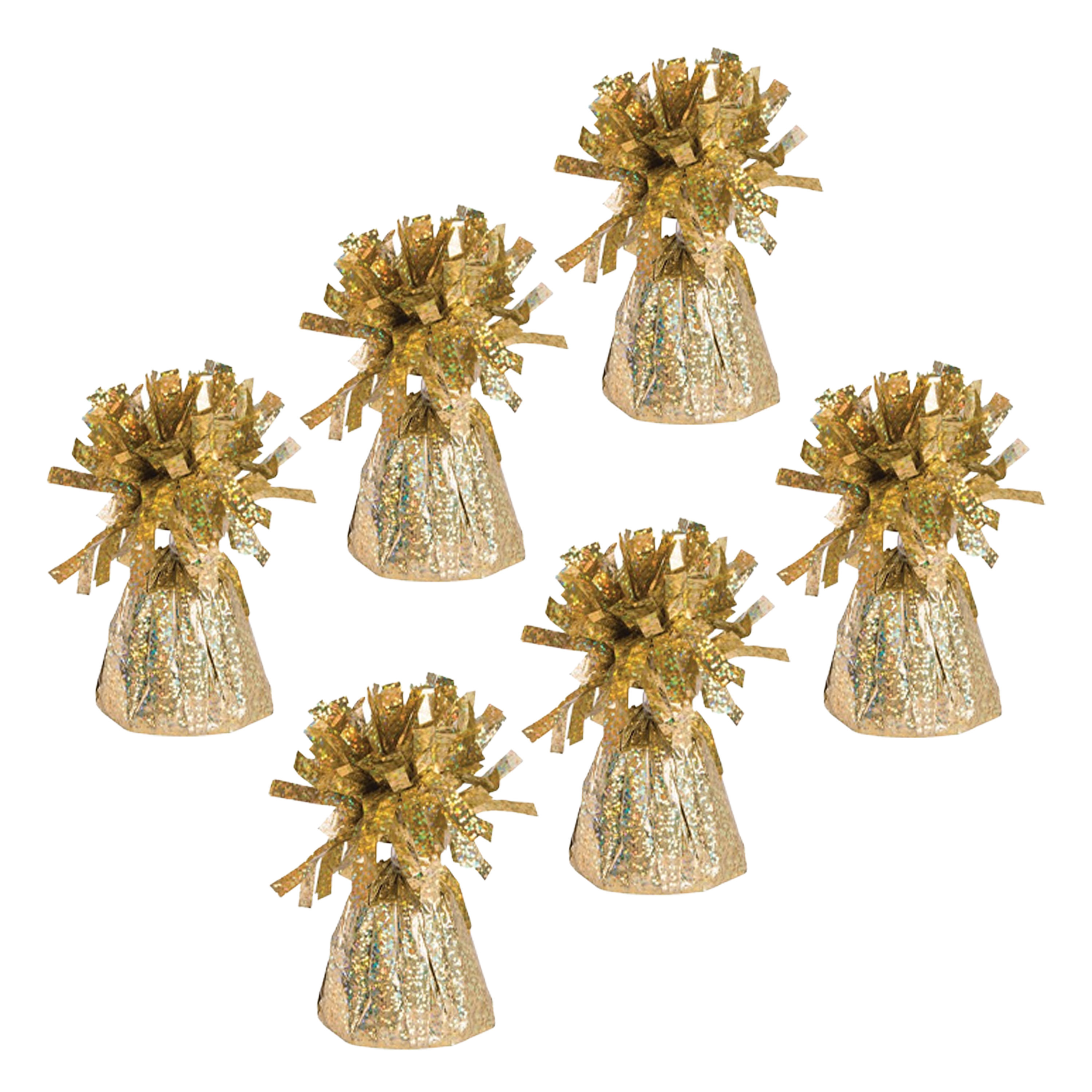 Ballon gewichtjes - 6x - goud - 170 gram - gewichtjes voor helium ballontrosjes -