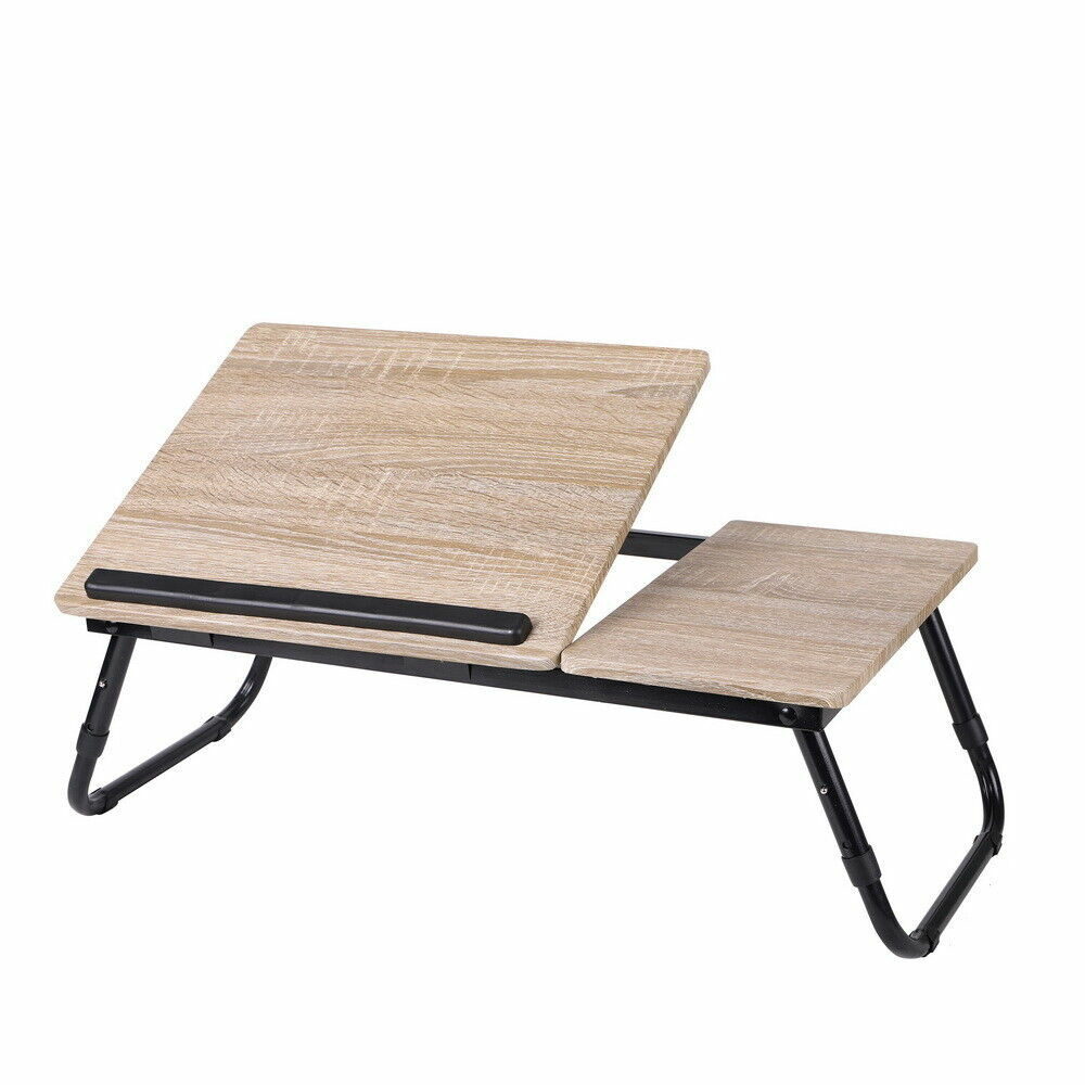 Laptoptafel / schoottafel / bedtafel - hout - metaal - 58 x 38 x 25 cm -