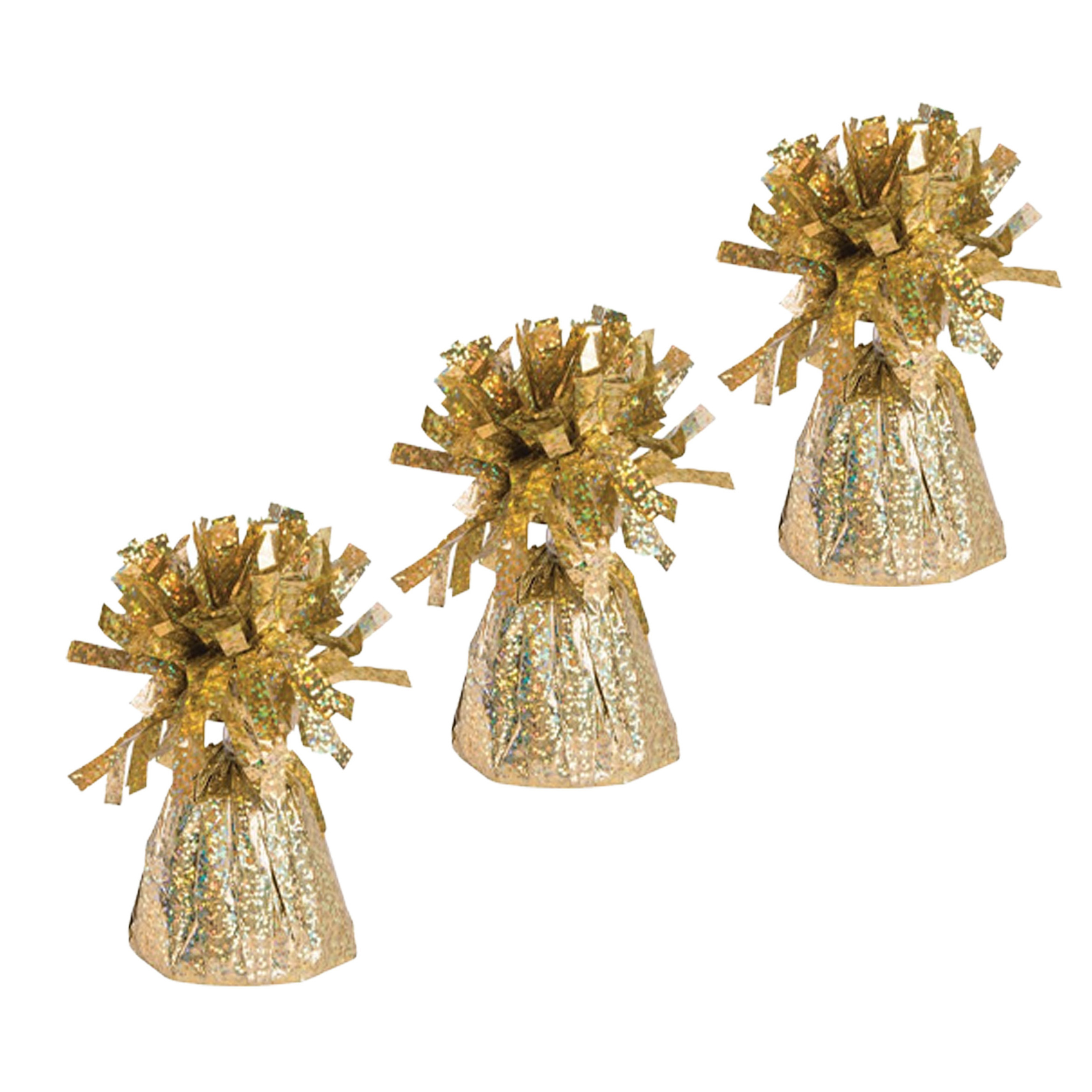 Ballon gewichtjes - 3x - goud - 170 gram - gewichtjes voor helium ballontrosjes -