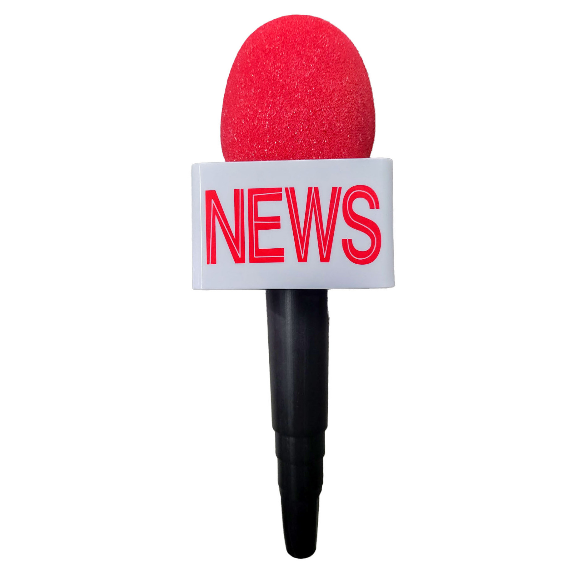 Carnaval verkleed namaak microfoon - kunststof - 25 cm - reporter/presentator -