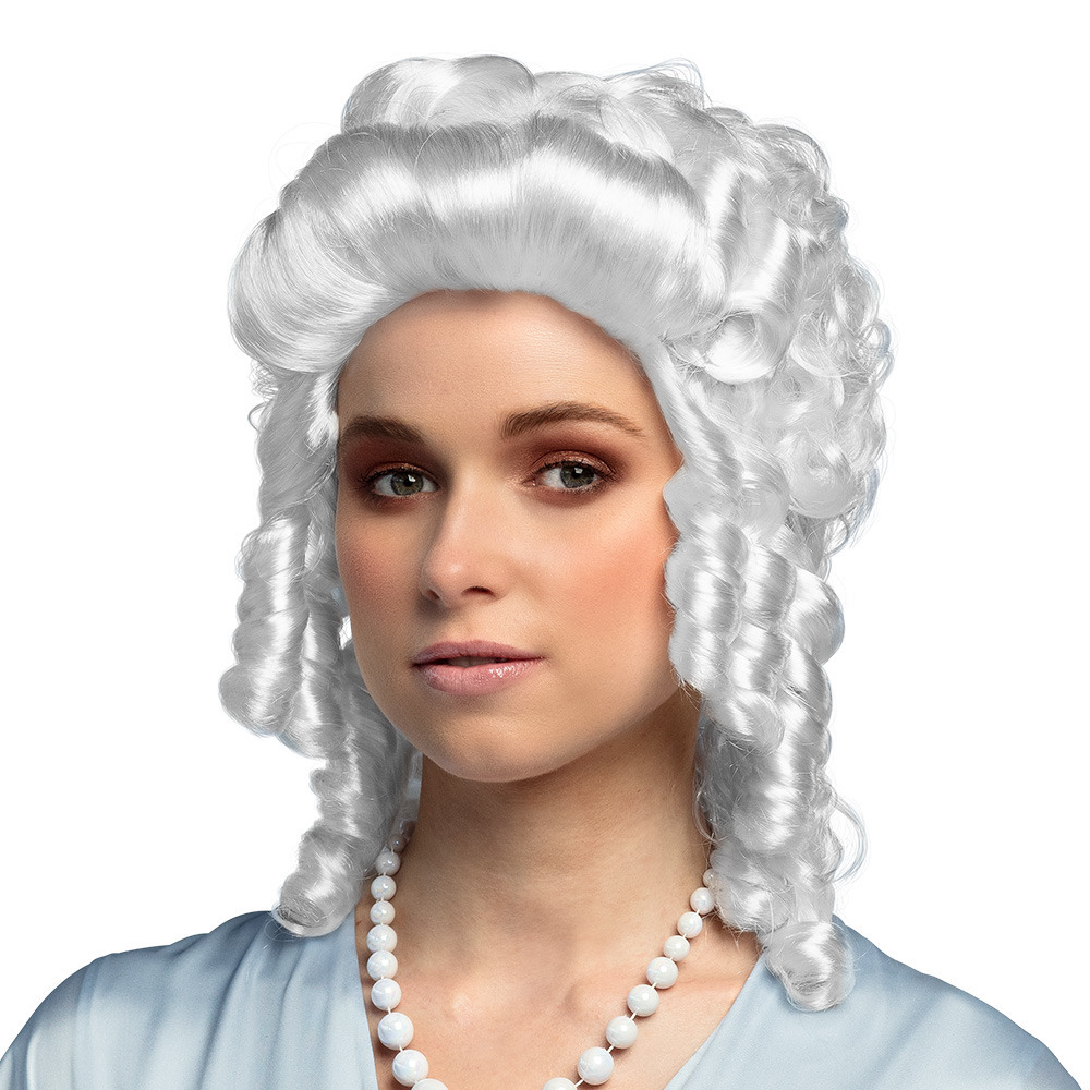 Boland party dames pruik - jonkvrouw/middeleeuwen/barok/edelvrouw/prinses - wit - carnaval -