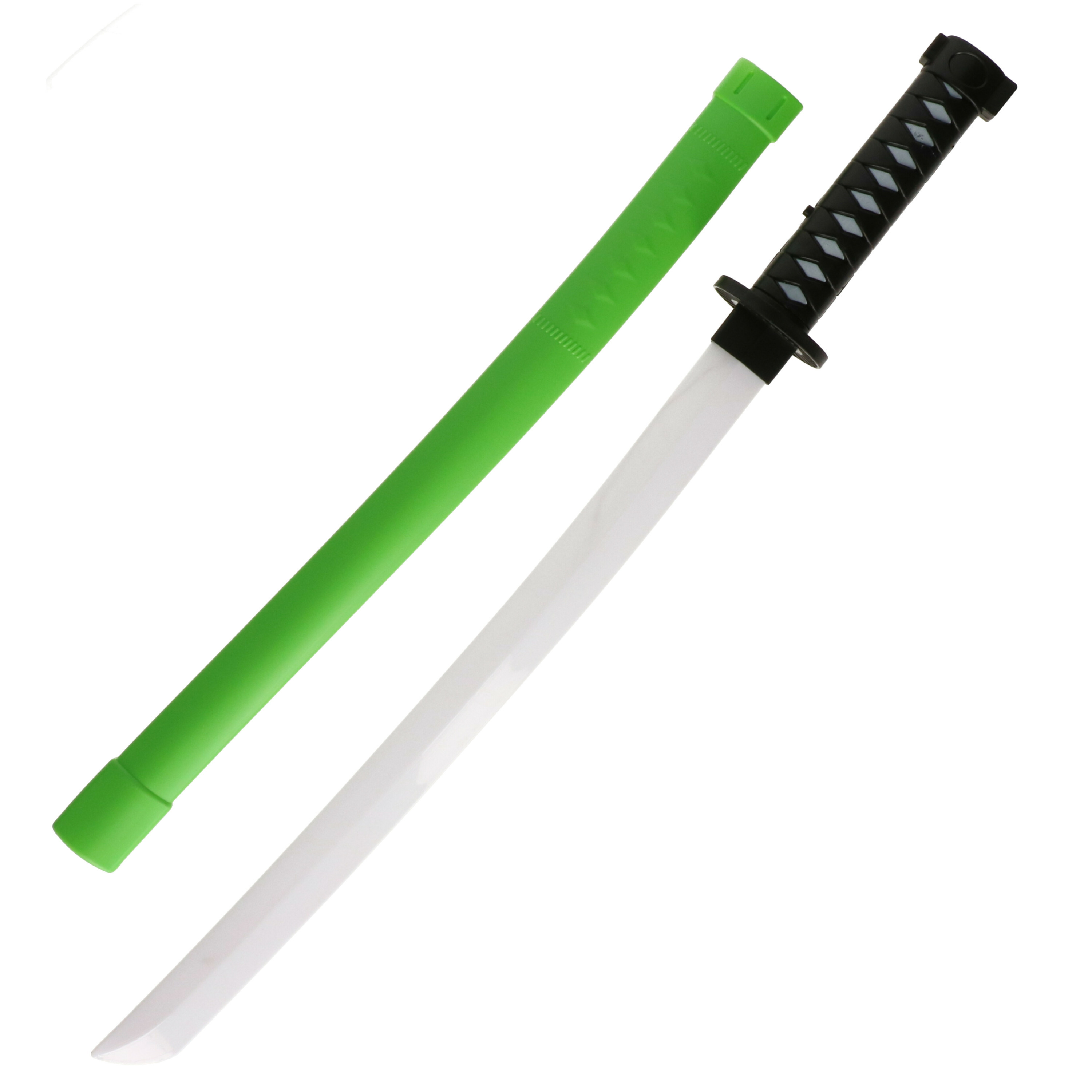 Zwaard voor een Ninja - verkleed speelgoed - 68 cm - kunststof - groen - kind/adults - lichtgevend -