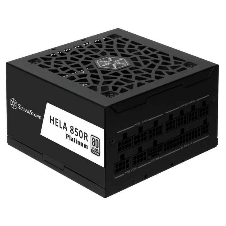 SilverStone HELA 850R Platinum voeding 1x 12VHPWR, 4x PCIe, kabelmanagement
