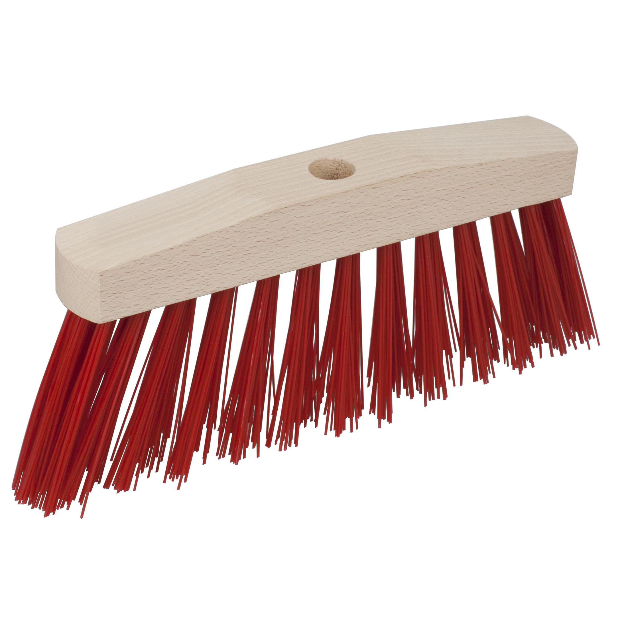 Bezemkop - Elaston - rood - hout - hard - 30 cm - 24mm - dun - straatbezem/buitenbezem -