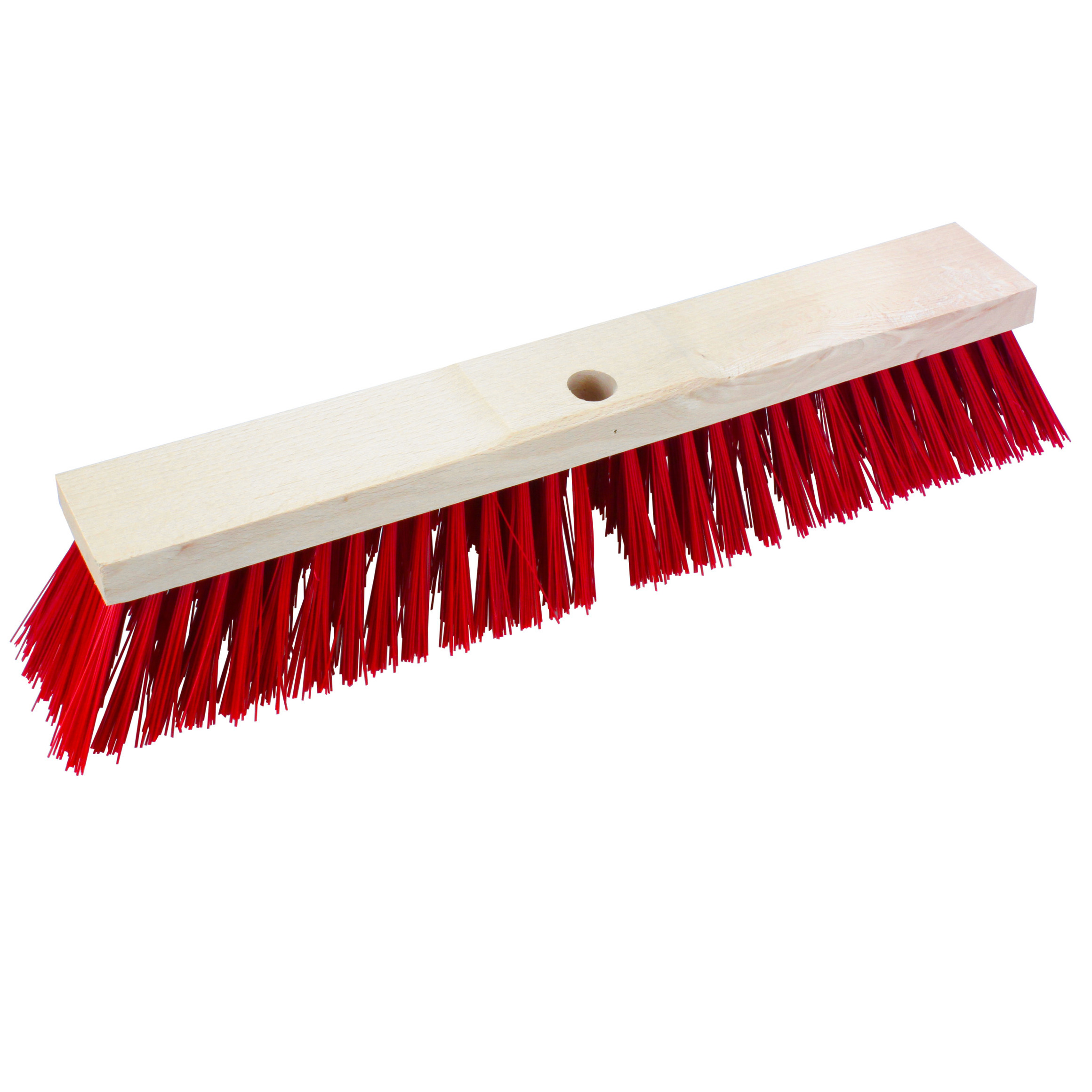Bezemkop - Elaston - rood - hout - hard/extra stevig - 50 cm - 24mm - straatbezem/buitenbezem -