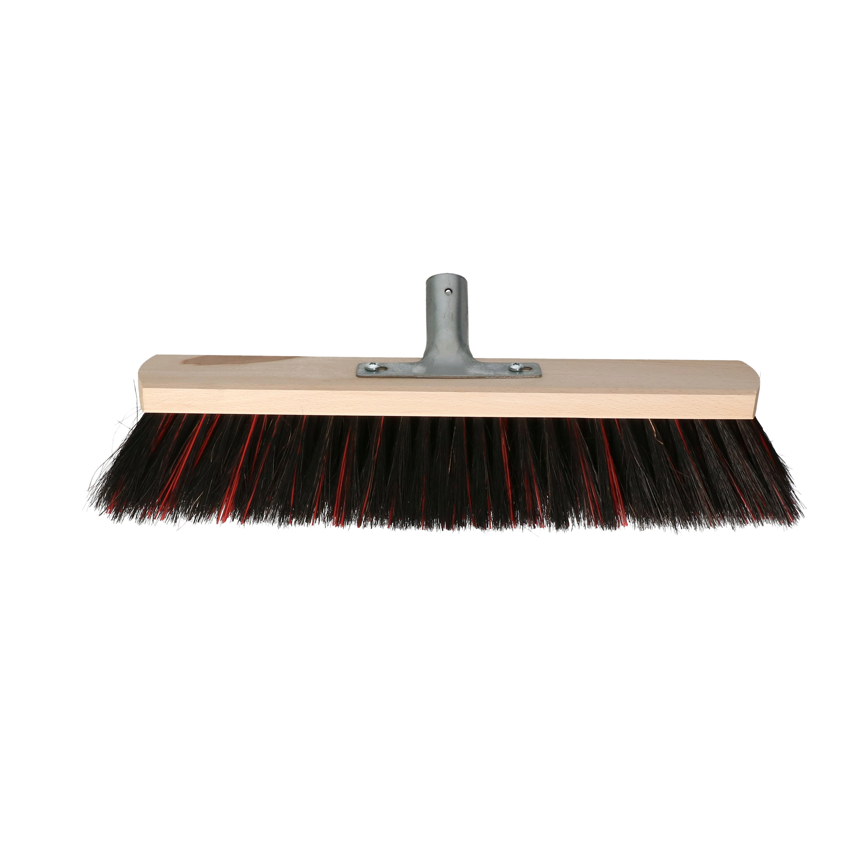 Bezemkop - Arenga/Elaston mix - zwart/rood - hard - hout - 40 cm - straatbezem/buitenbezem -