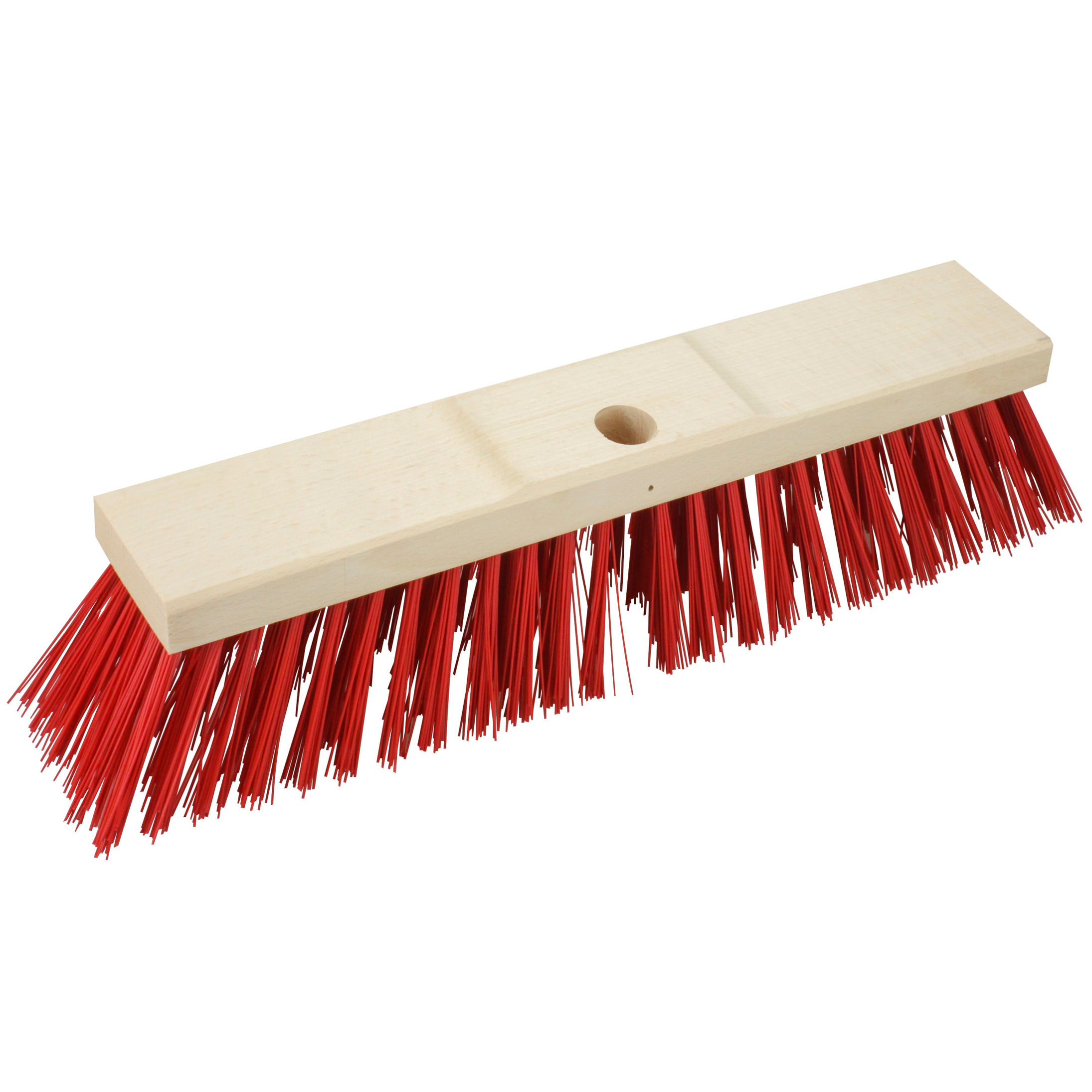 Bezemkop - Elaston - rood - hout - hard/extra stevig - 40 cm - 24mm - straatbezem/buitenbezem -
