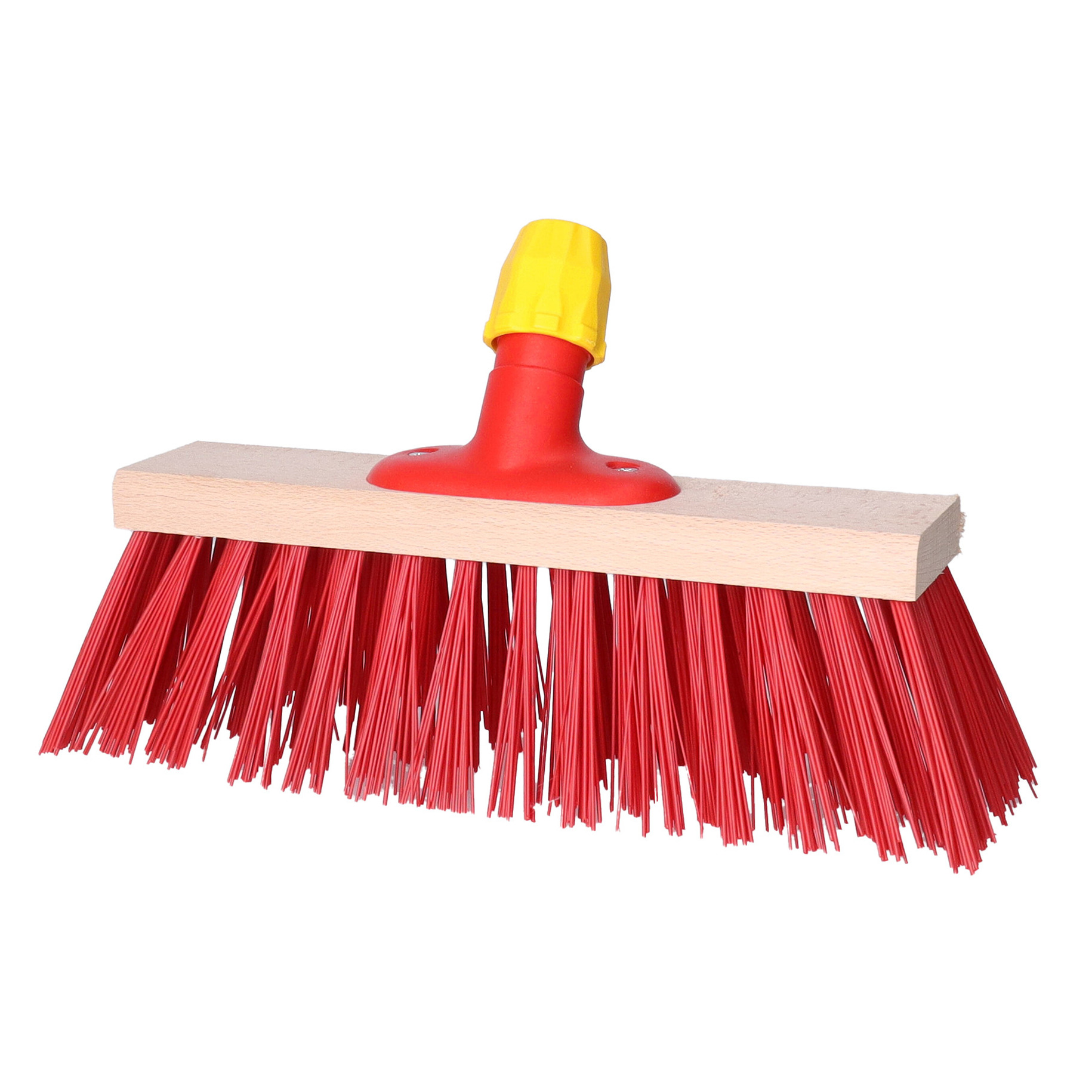 Bezemkop - Elaston - rood - hout - hard - 30 cm - 24mm - straatbezem/buitenbezem -