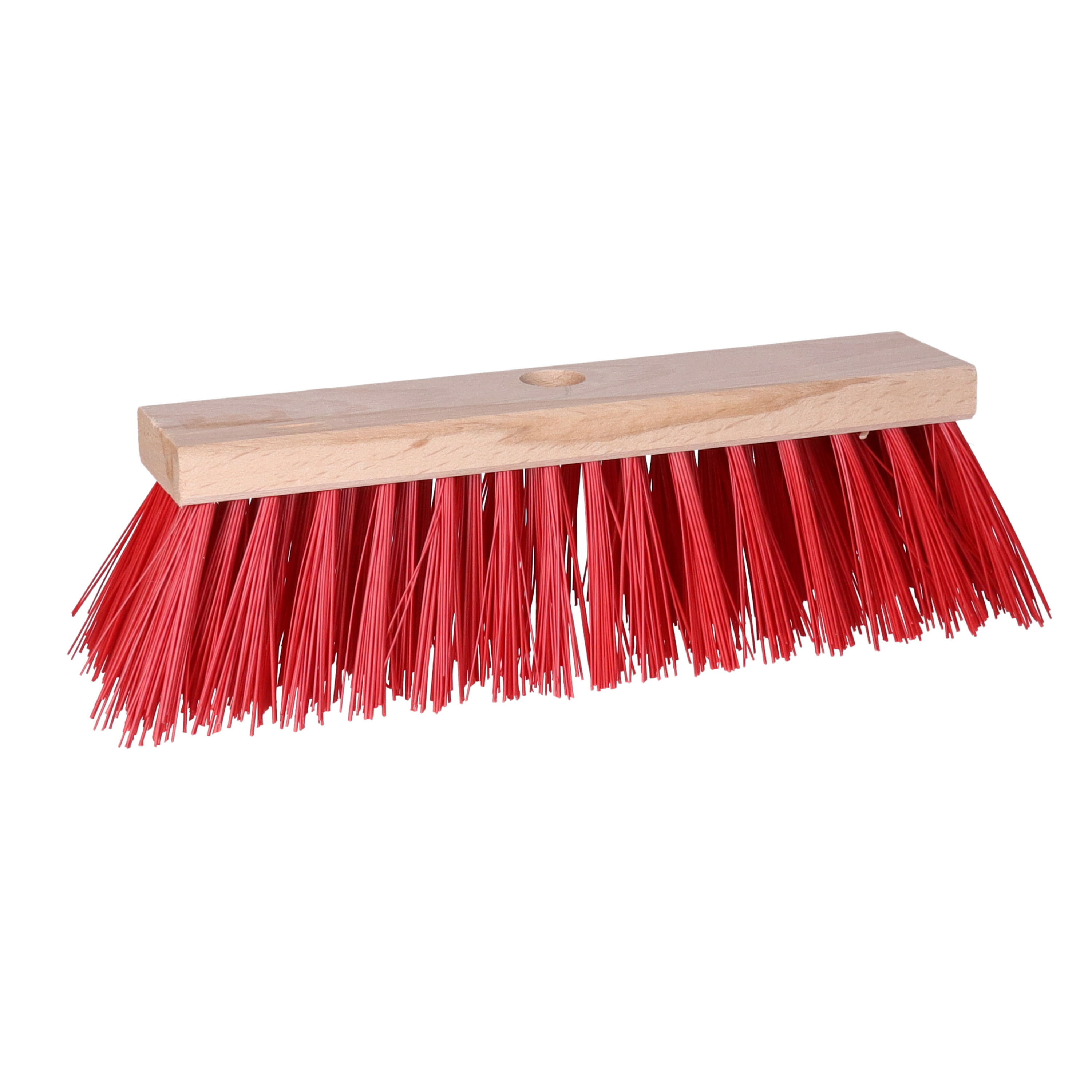 Bezemkop - Elaston - rood - hout - hard - 30 cm - 24mm - straatbezem/buitenbezem -