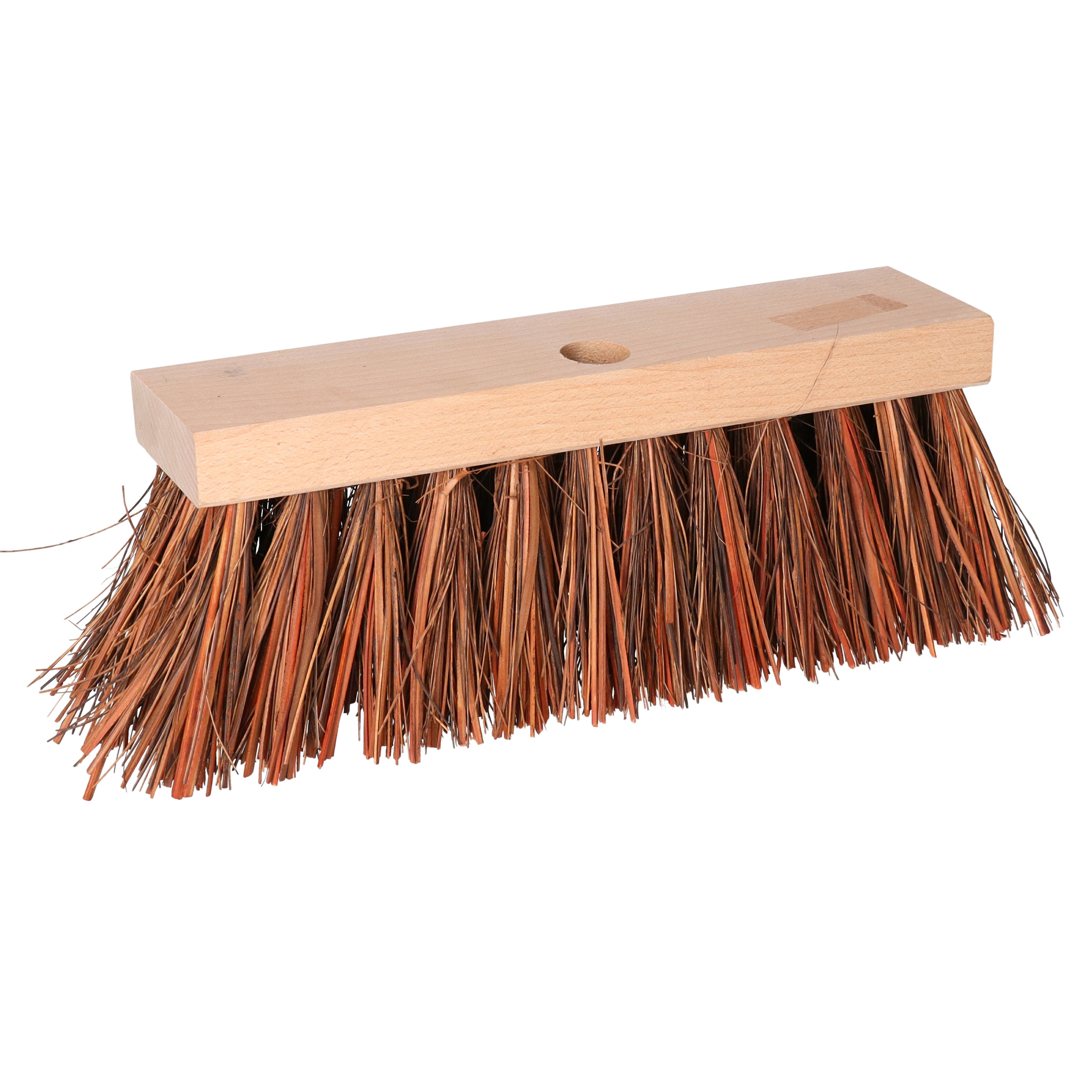 Bezem kop - Piassava - extra sterk - FSC hout - bruin - 30 cm - straatbezem - buitenbezem -