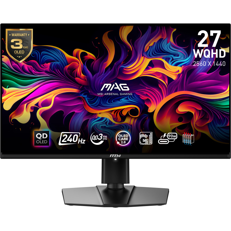 MSI MAG 271QPX QD-OLED E2 oled-monitor 2x HDMI, DisplayPort, USB-C, 240 Hz
