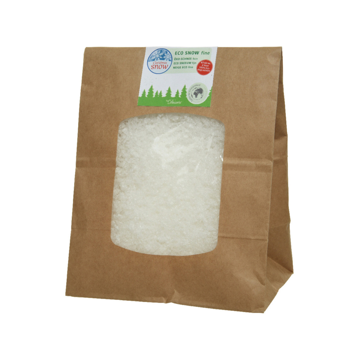 Decoris ECO kunstsneeuw/ nepsneeuw fijn- 2 liter - wit - landschap/achtergrond -