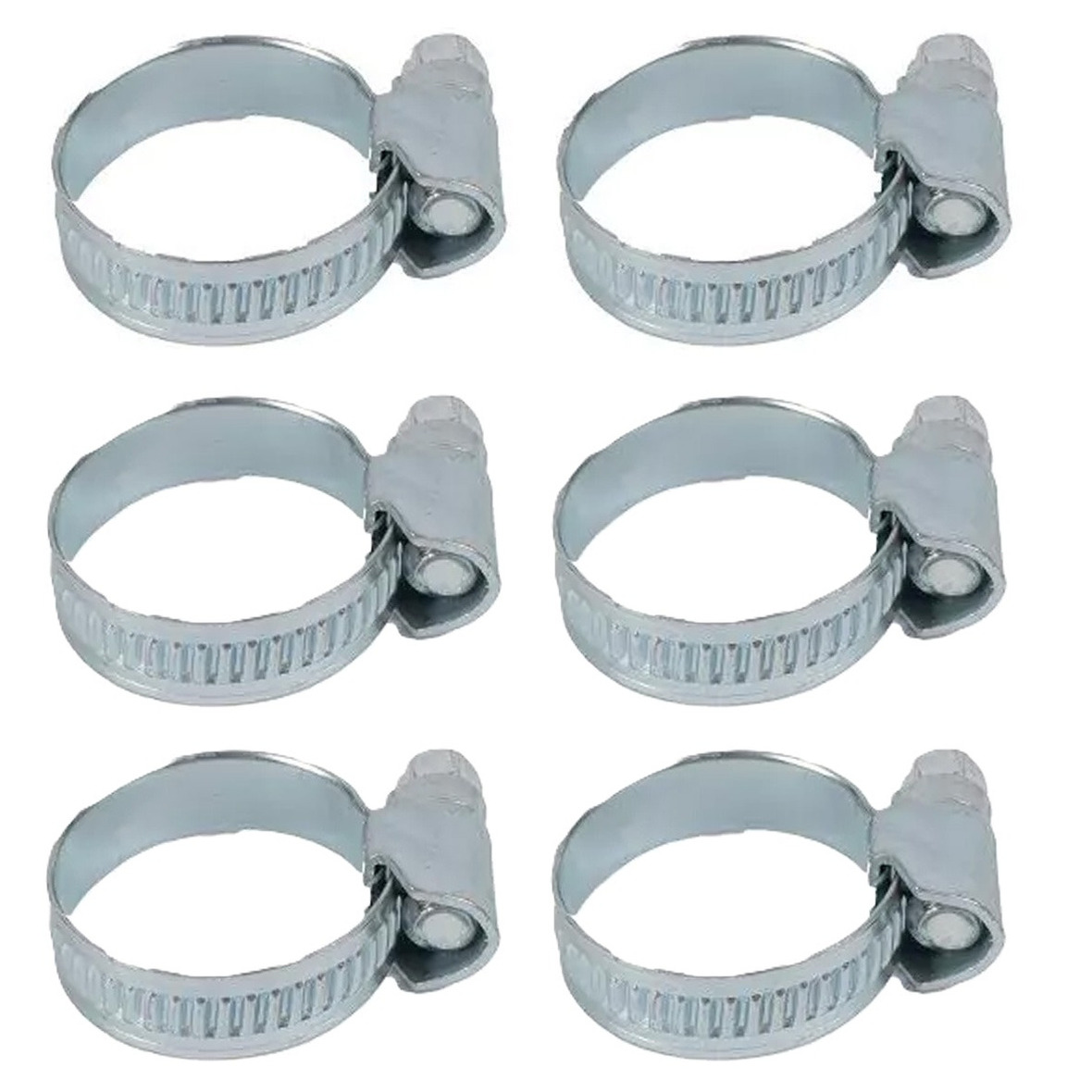 Slangklemmen - 6x - verzinkt staal - 16-25mm - slangen vastzetten/afklemmen -