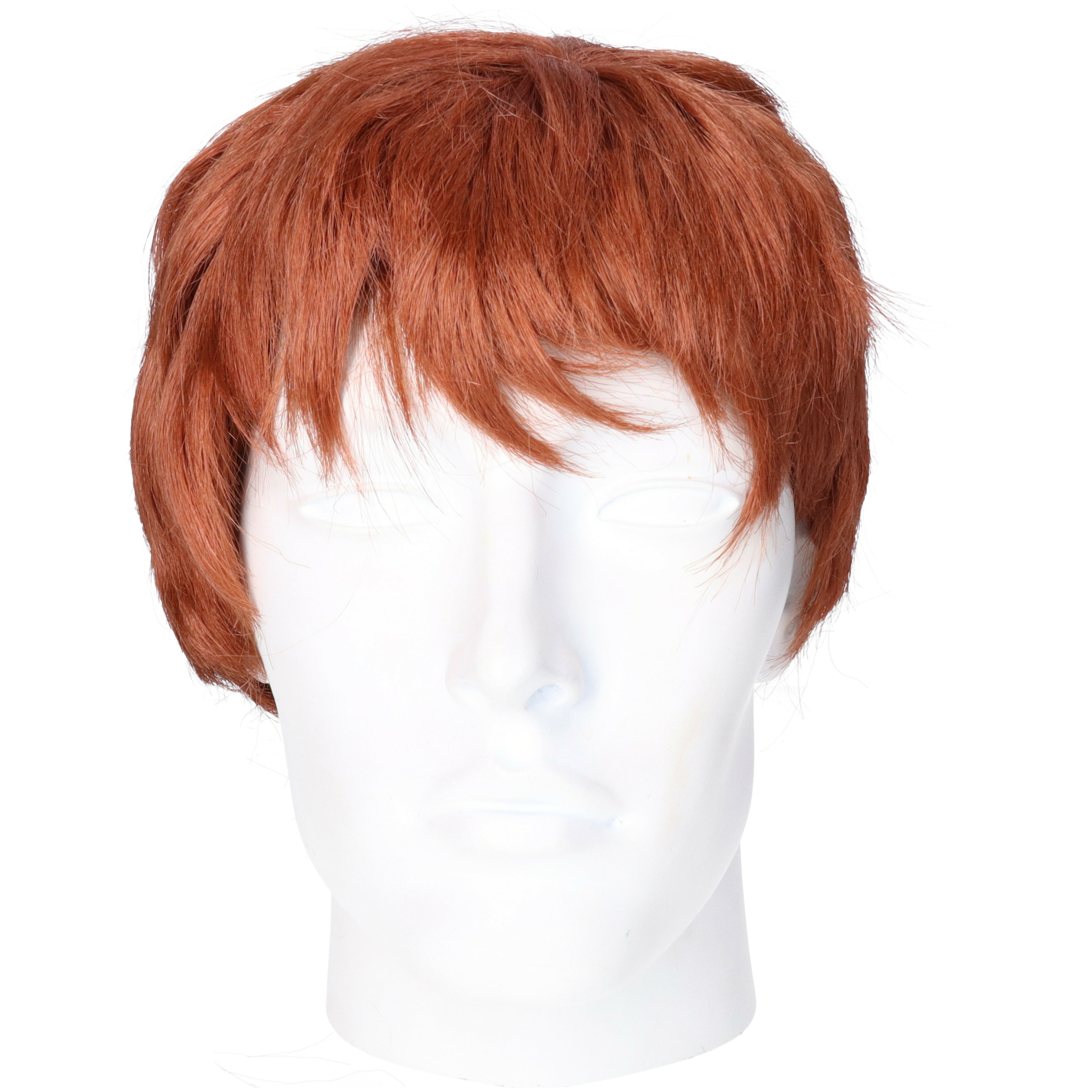 Verkleedpruik voor heren - rood - Seventies/popster/sixties/surfboy - Carnaval - kort haar -