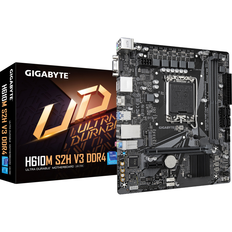 GIGABYTE H610M S2H V3 DDR4 moederbord Gb-LAN, Sound, µATX