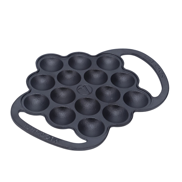 Victoria Poffertjes pan, 15 per keer, Seasoned bak-/braadpan Color packaging