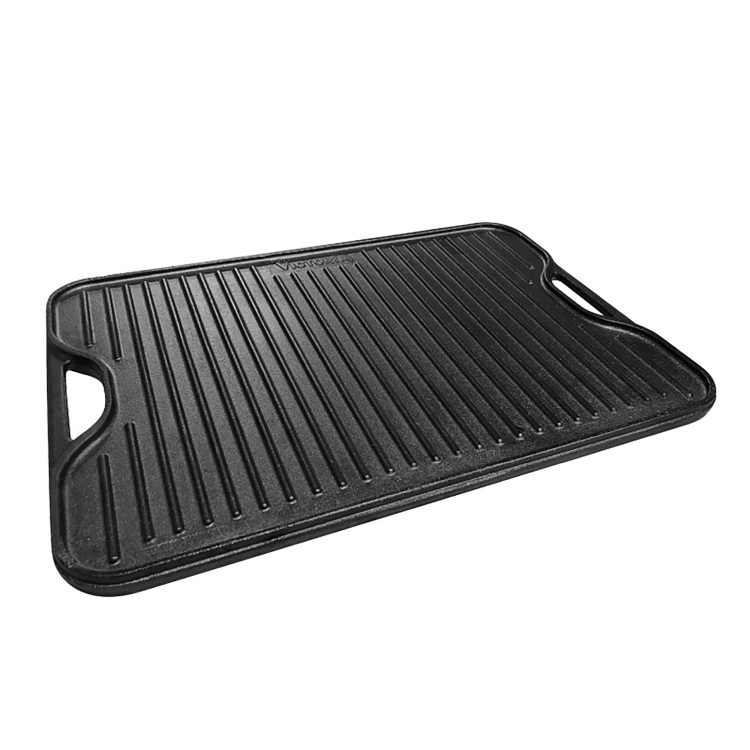 Victoria Omkeerbare Bakplaat 50 x 35 cm, Seasoned grillplaat Color packaging
