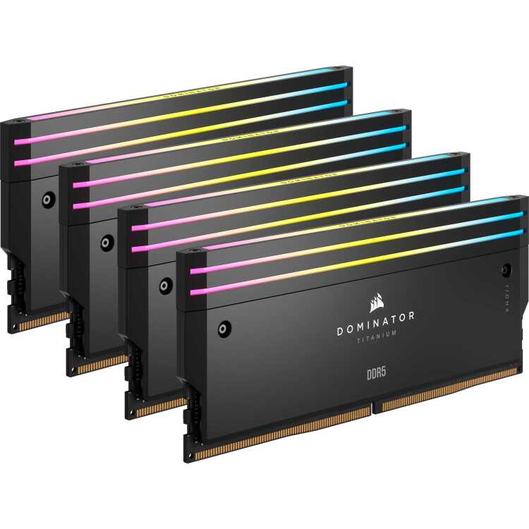 Corsair 96 GB DDR5-6000 Quad-Kit werkgeheugen CMP96GX5M4B6000C30, Dominator Titanium RGB, XMP