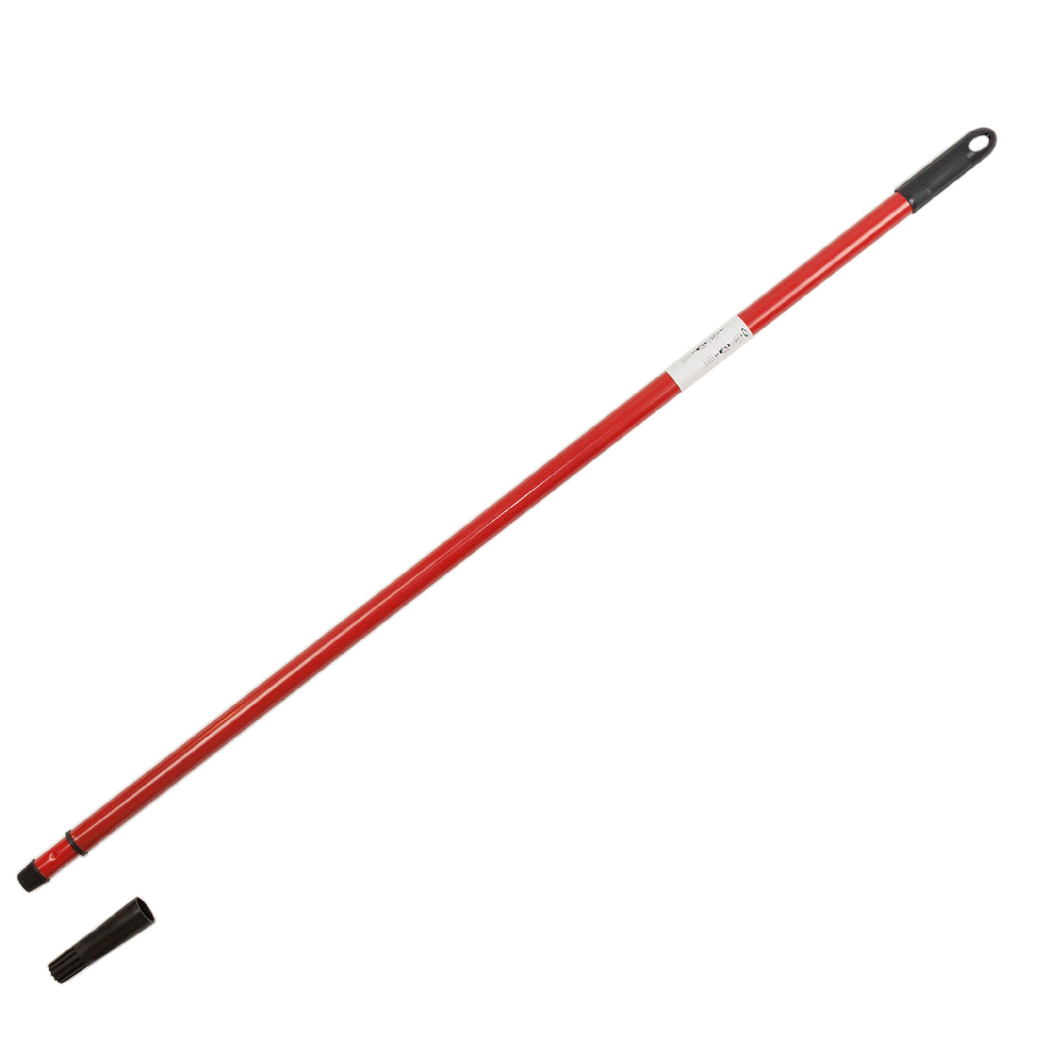 Universele telescoopsteel - ramenwassen - 200 cm - rood/zwart - kunststof coating - 2-delig - schroe -