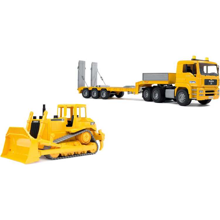 bruder MAN TGA Dieplader met Cat Bulldozer modelvoertuig Schaal 1:16