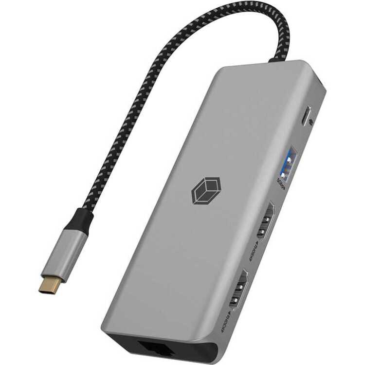 ICY BOX IB-DK4012-CPD dockingstation HDMI, USB-A, DisplayPort, SD/microSD-kaartlezer