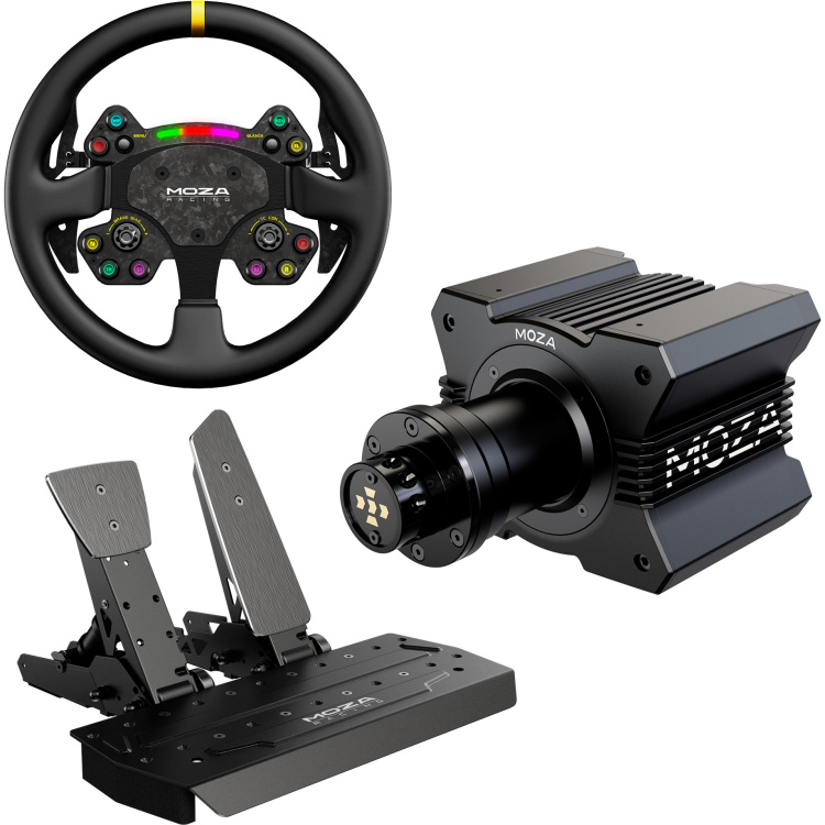 MOZA R9 + RS V2 + SR-P Bundel stuur Basis, stuur en pedalen