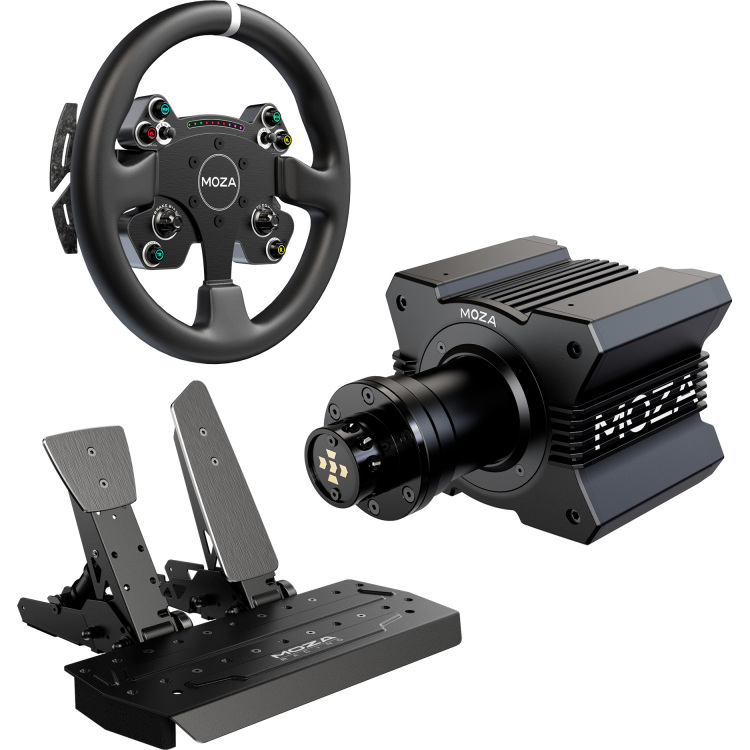 MOZA R9 + CS V2P + SR-P Bundel stuur Basis, stuur en pedalen