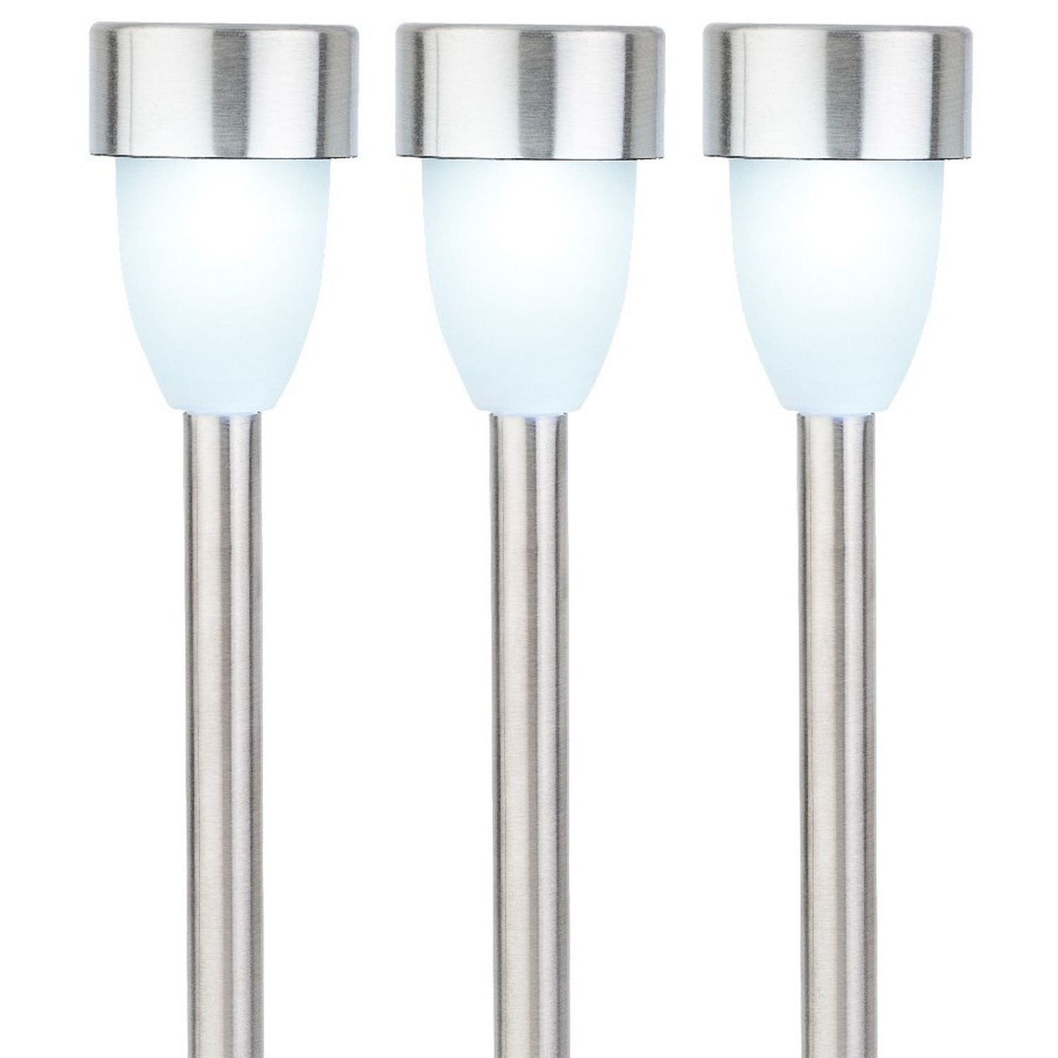 Lumineo Prikspot - solar - LED - RVS - 36 cm - 6x - Tuinverlichting -