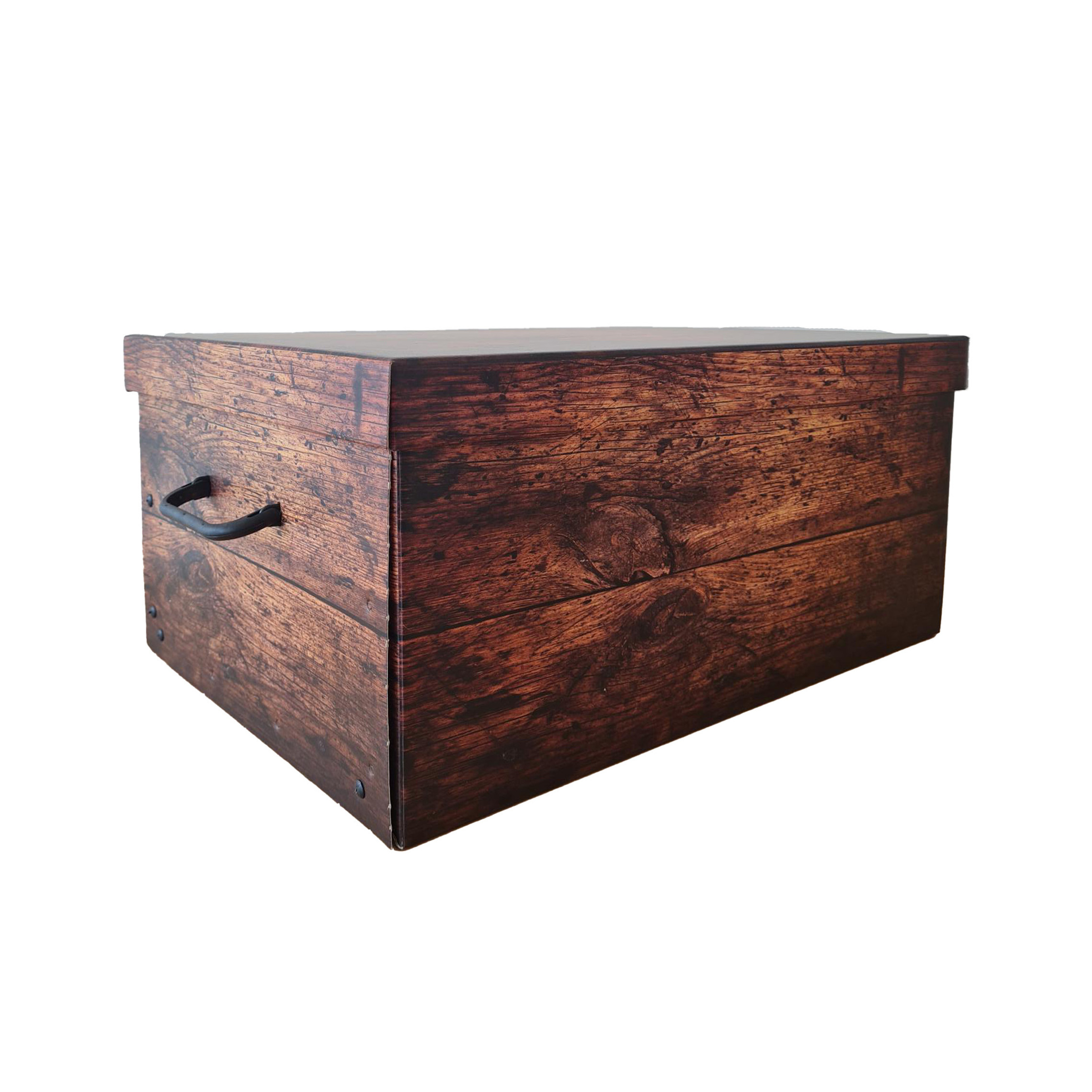 Opbergmand/kist/doos - bruin - karton - 30 liter - 51 x 37 x 24 cm - opvouwbaar -