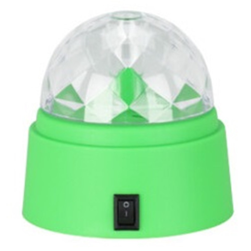 Disco lamp/licht - met 6 leds - draaiend/roterend met kleureffecten - kunststof - groen -