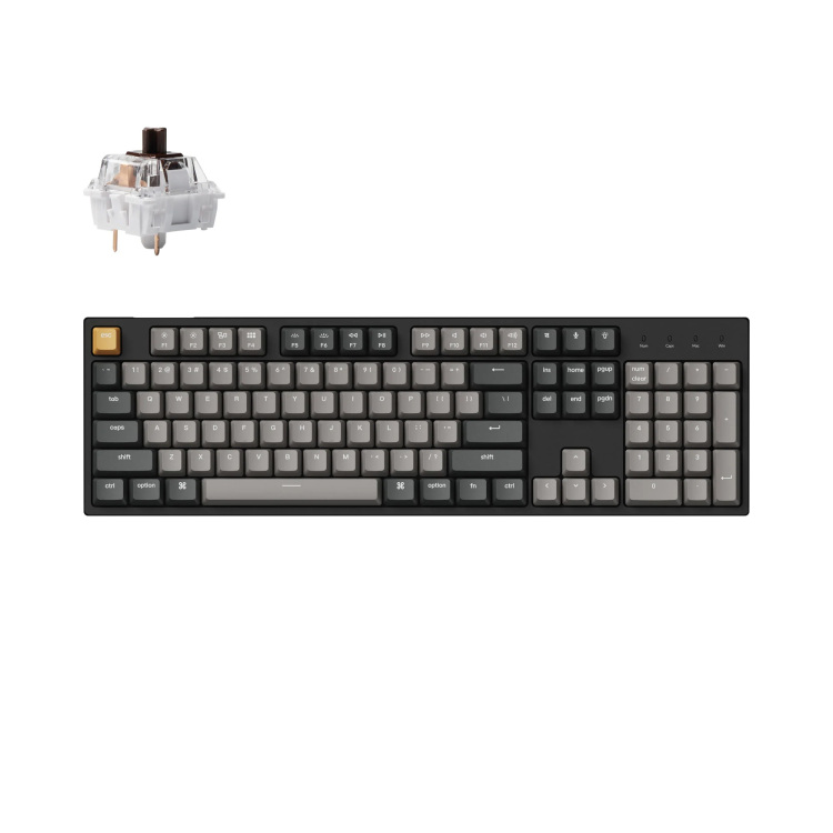 Keychron C2 Pro-M3 toetsenbord RGB leds, Double-shot PBT, hot swap