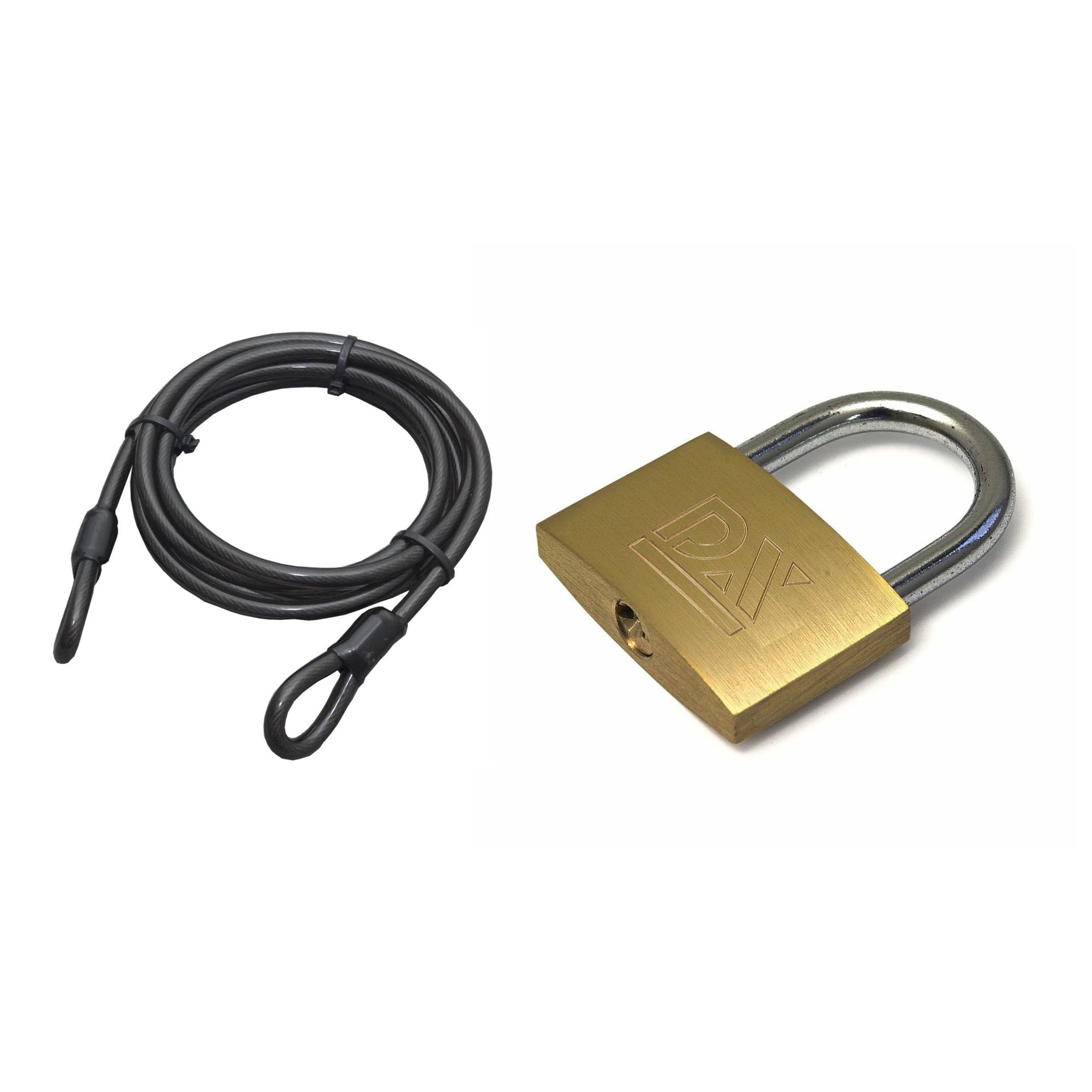 ASF Fischer staalkabel met hangslot 50 mm - kabel geplastificeerd 5m x 12mm - slot met sleutels -
