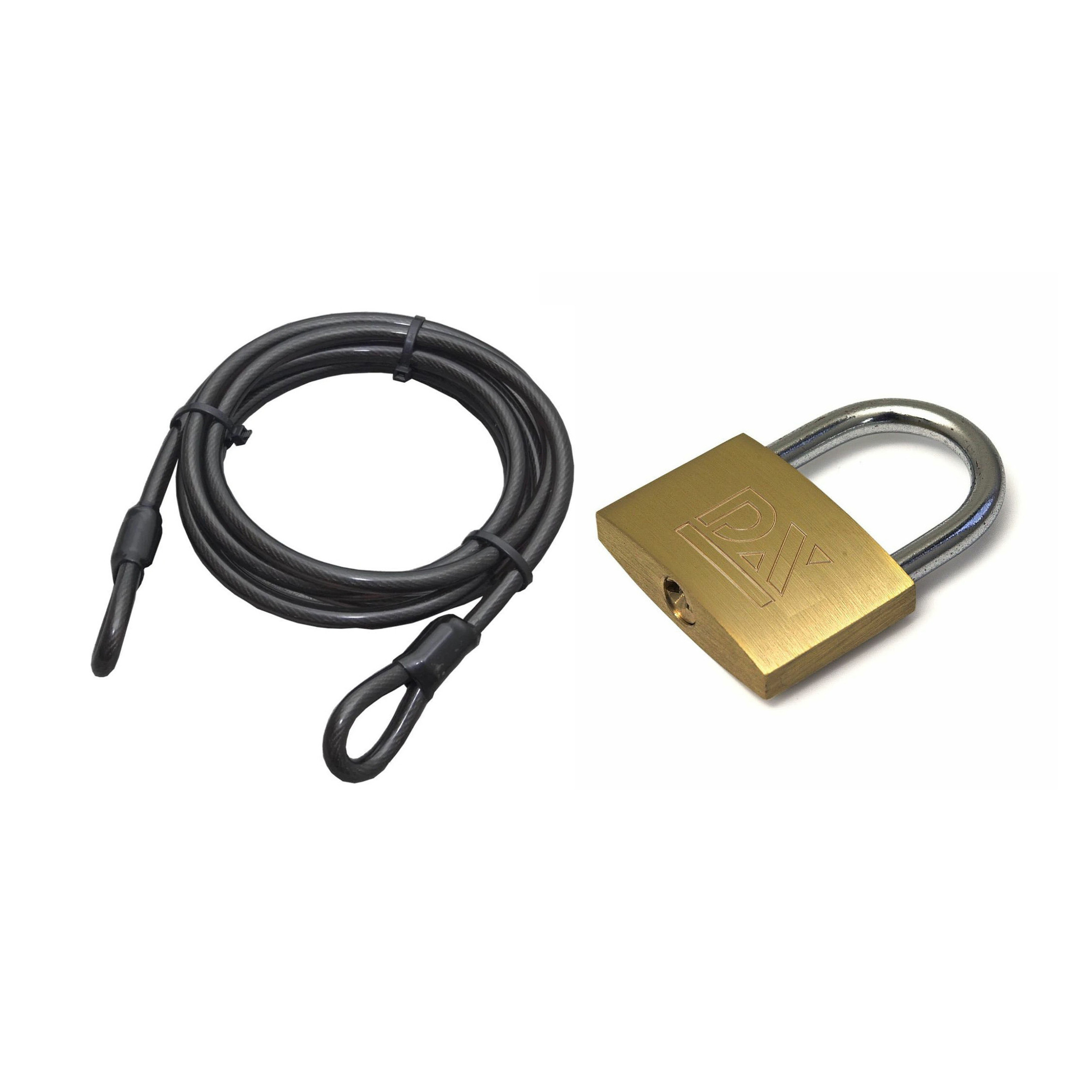 ASF Fischer staalkabel met hangslot 60 mm - kabel geplastificeerd 5m x 12mm - slot met sleutels -