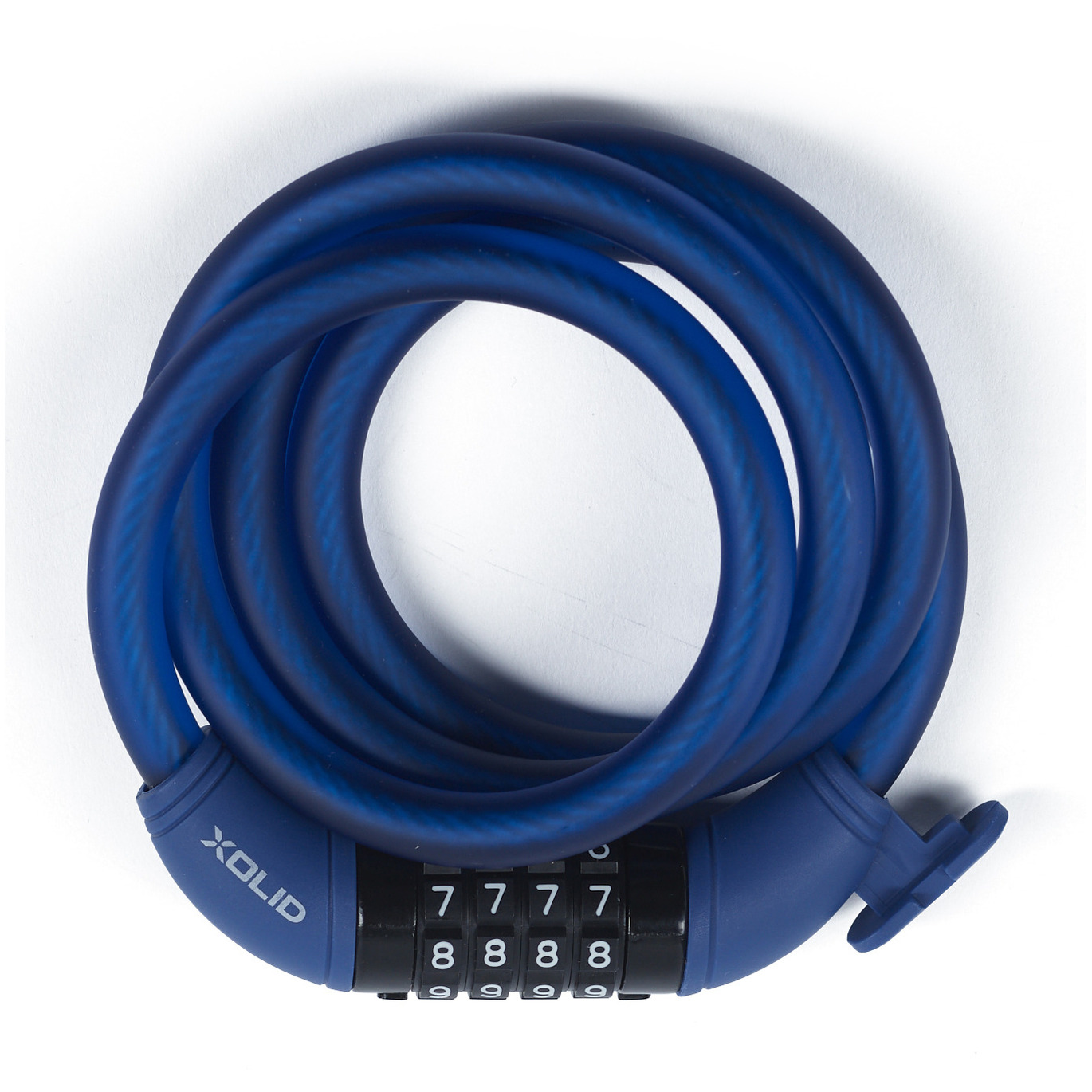 Xolid kabel fietsslot met cijferslot - 120 cm - donkerblauw - kabelslot fiets/scooter - scooterslot -