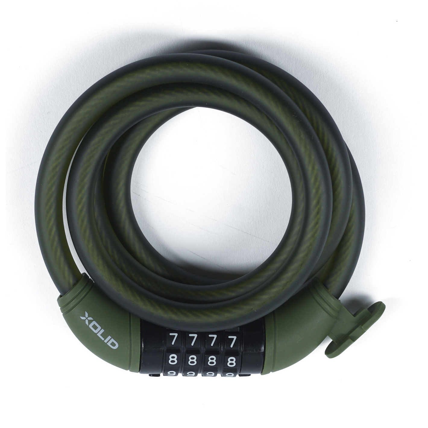 Xolid kabel fietsslot met cijferslot - 120 cm - donkergroen - kabelslot fiets/scooter - scooterslot -