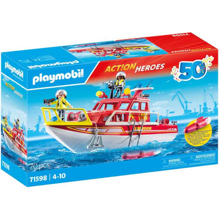 PLAYMOBIL Action Heroes - Brandweerboot constructiespeelgoed 71598
