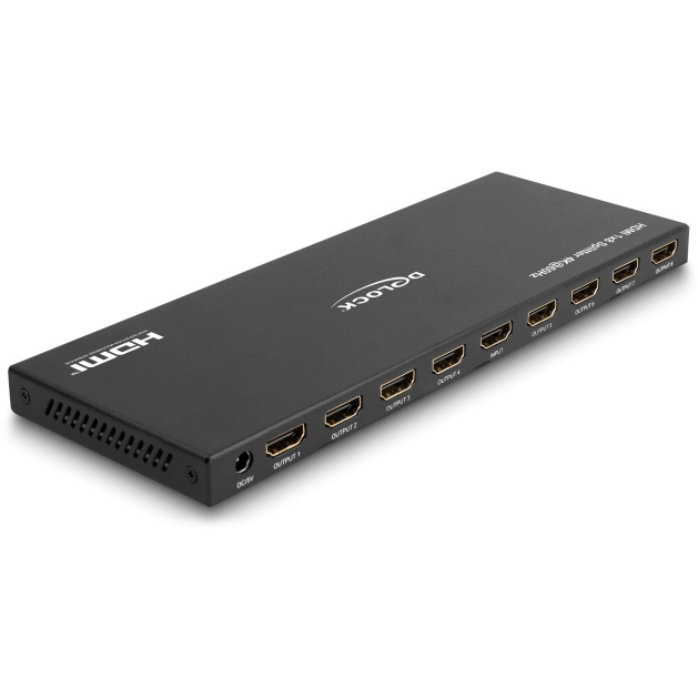 DeLOCK HDMI Splitter 1x HDMI in > 8x HDMI out, 4K 60Hz hdmi splitter met downscaler