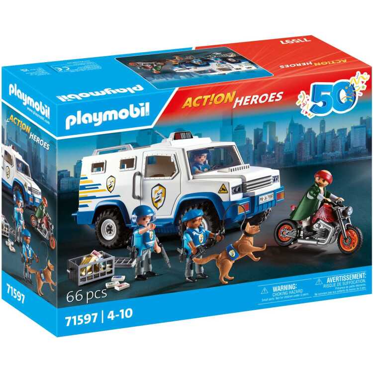 PLAYMOBIL Action Heroes - Geldtransporteur constructiespeelgoed 71597