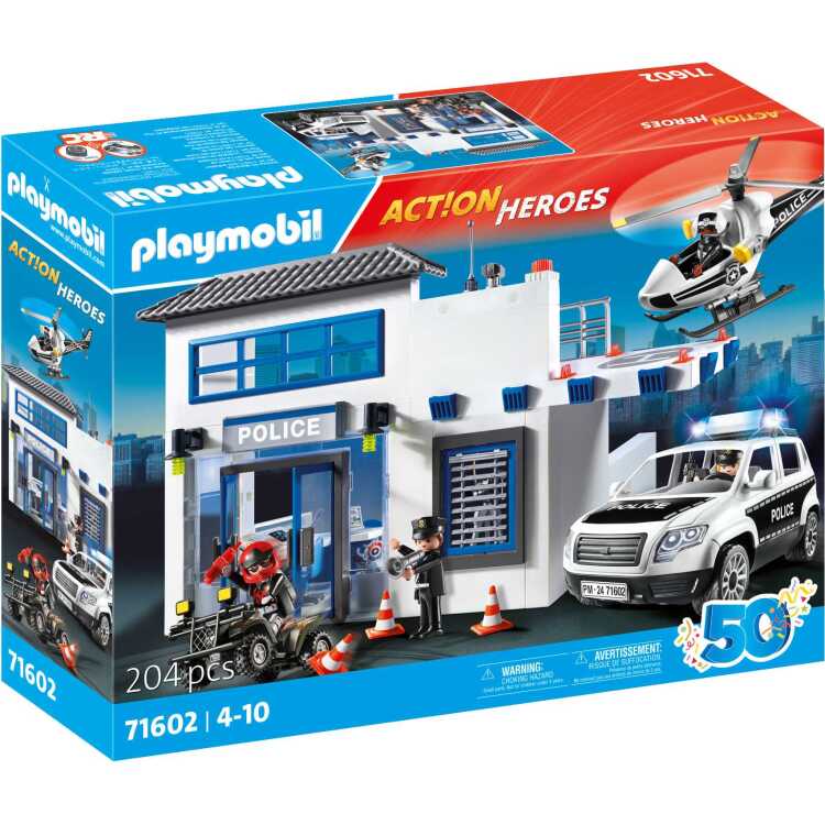 PLAYMOBIL Action Heroes - Politiestation met voertuigen constructiespeelgoed 71602