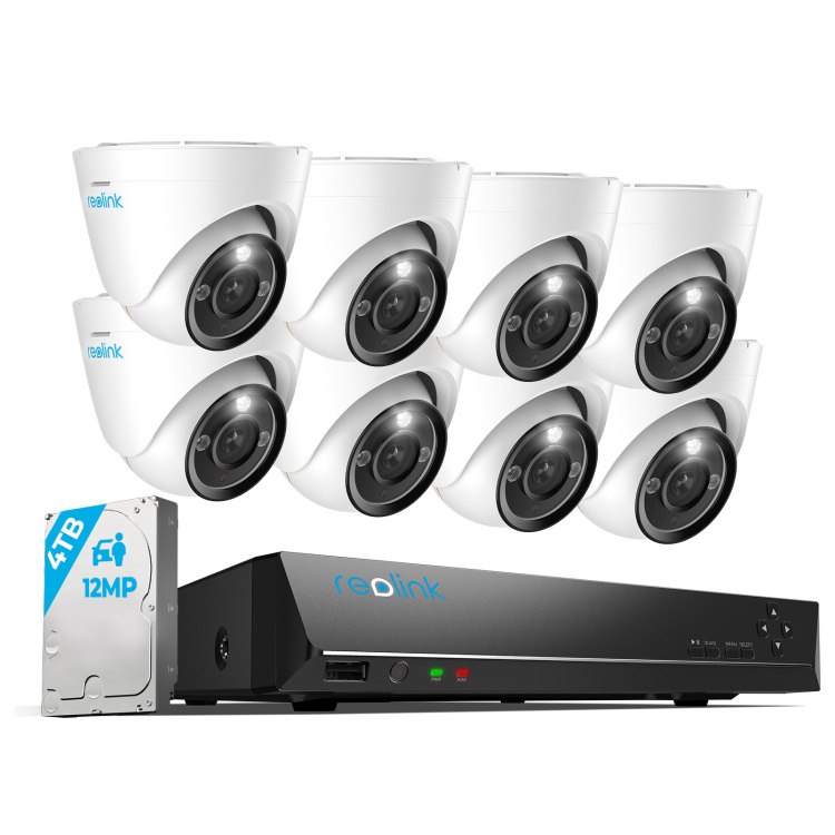 Reolink RLK16-1200D8-A 4MM beveiligingsset beveiligingscamera 8 stuks, 12MP Ultra HD, PoE, 4 TB