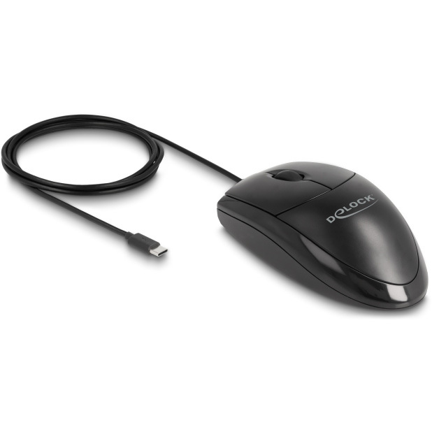 DeLOCK Optical USB Type-C Desktop Mouse - Silent muis 1200 dpi