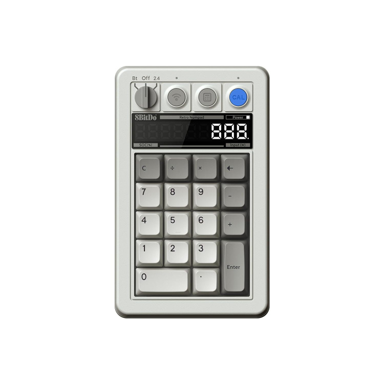 8BitDo Retro 18 Mechanical Numpad - M Edition numpad Kaih Box White switch V2, Dye-sub PST keycaps, USB / 2,4 GHz / Bluetooth