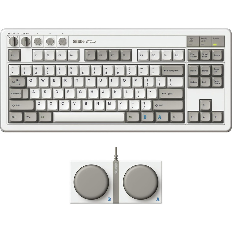 8BitDo Retro Mechanical Keyboard M Edition gaming toetsenbord TKL, Bluetooth Low Energy, Wireless 2.4G, USB