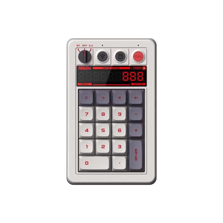 8BitDo Retro 18 Mechanical Numpad - N Edition numpad Kaih Box White switch V2, Dye-sub PST keycaps, USB / 2,4 GHz / Bluetooth