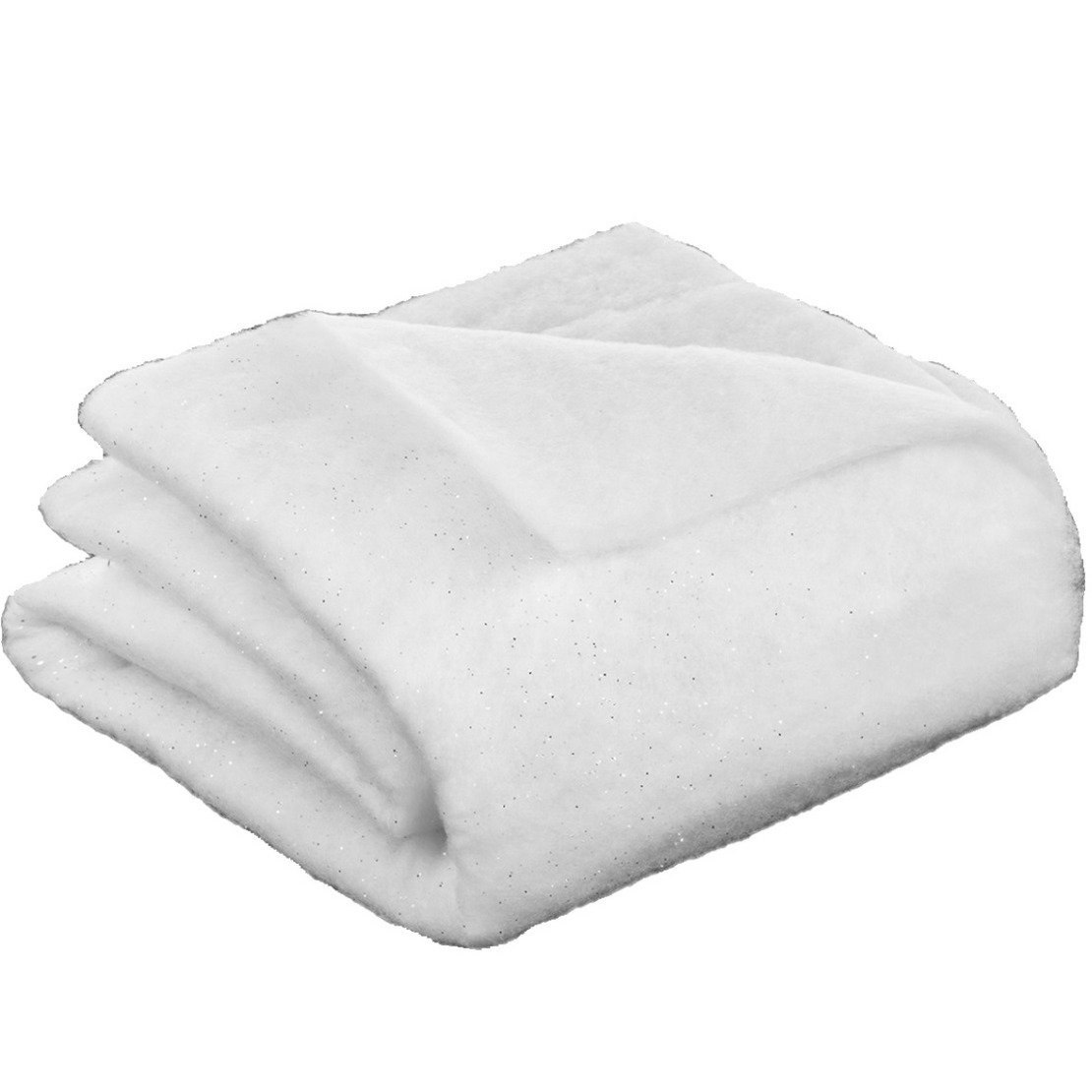 Sneeuwdeken/sneeuwtapijt - wit - glitter - 100 x 100 cm - polyester -