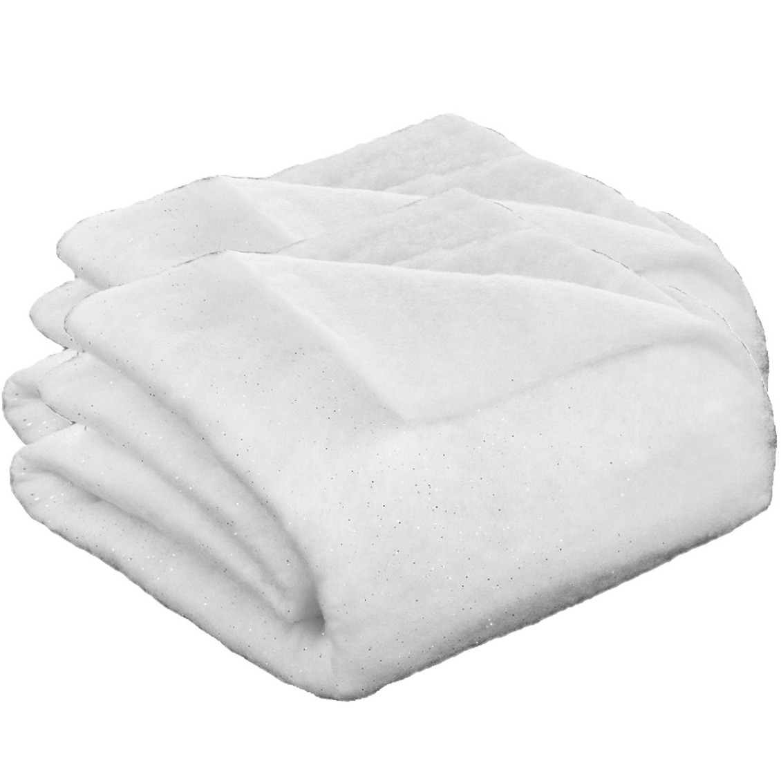 Sneeuwdekens/sneeuwtapijt - 2x stuks - wit - glitter - 100 x 100 cm - polyester -